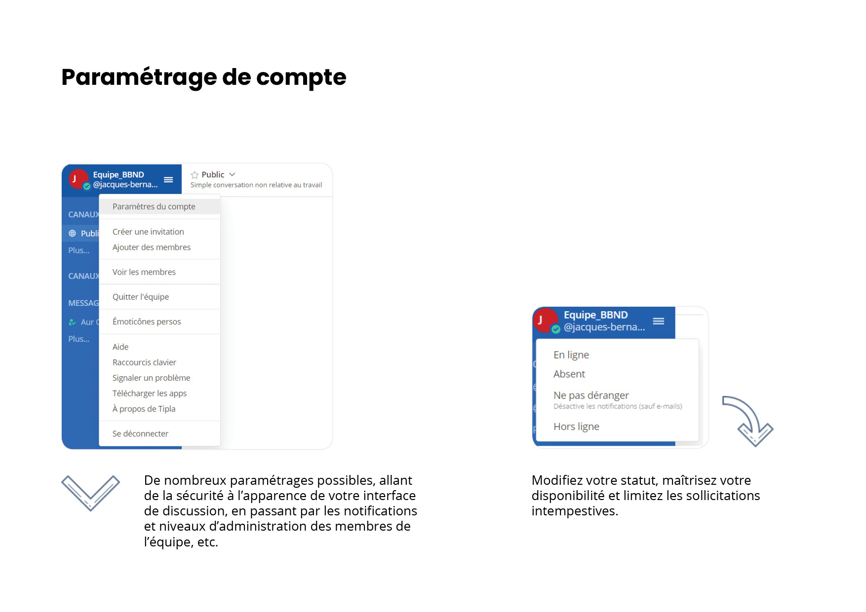 Présentation - Paramétrage de compte