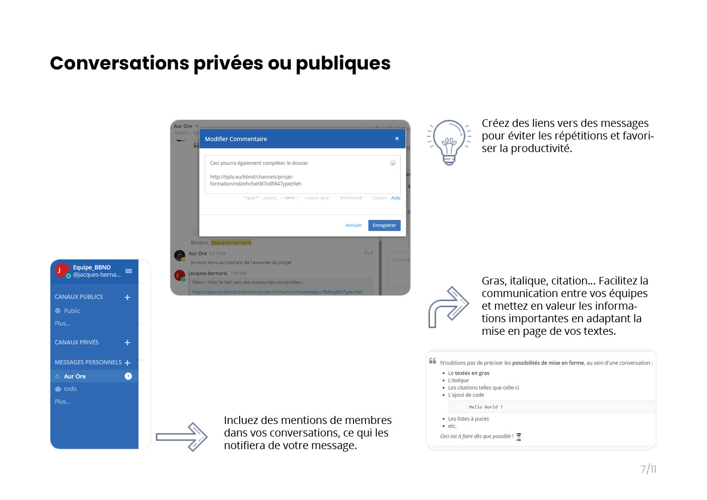 Présentation - Conversations privées / publiques